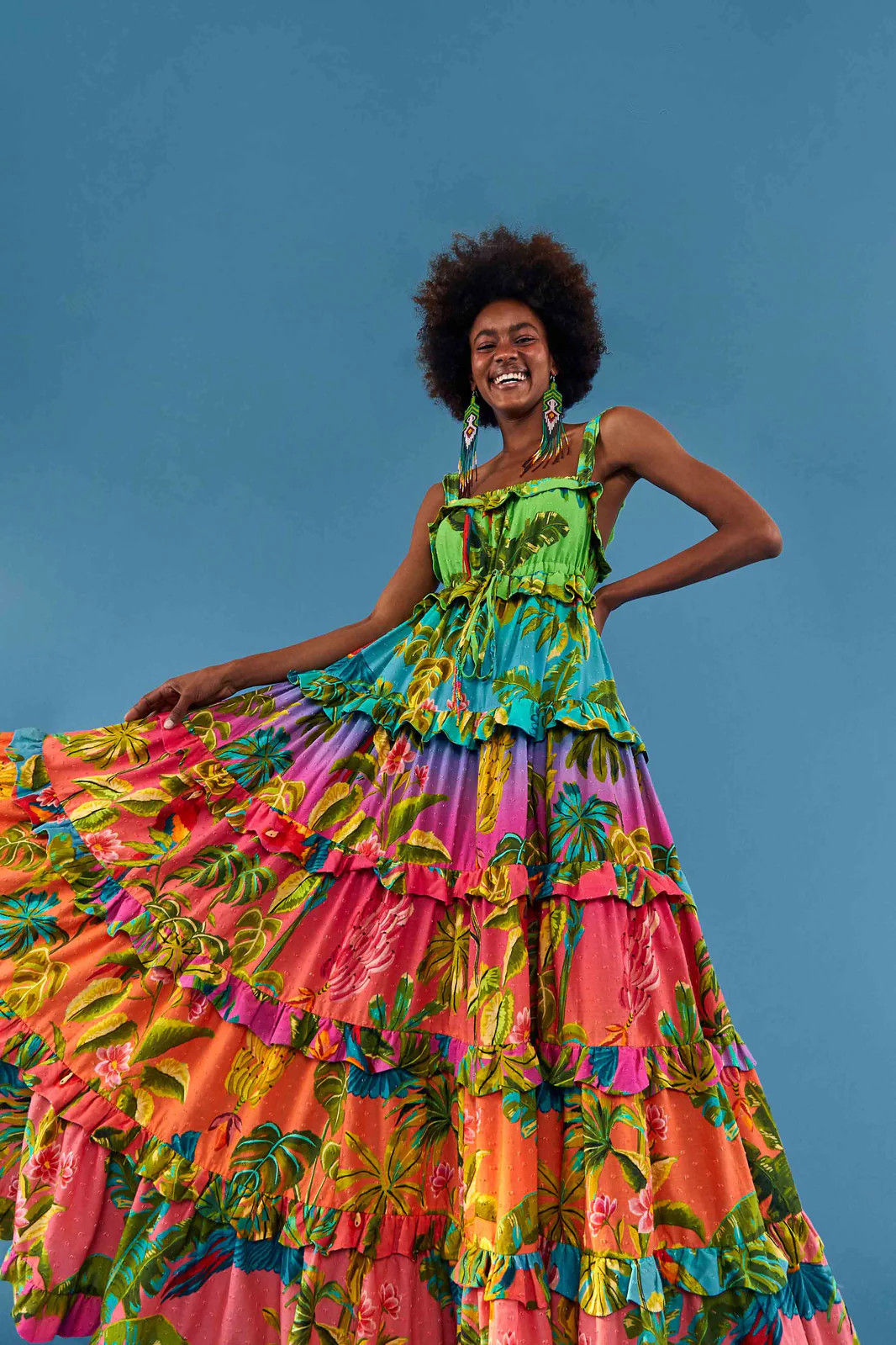 Ombre Forest Tiered Maxi Dress | FarmRio (US)