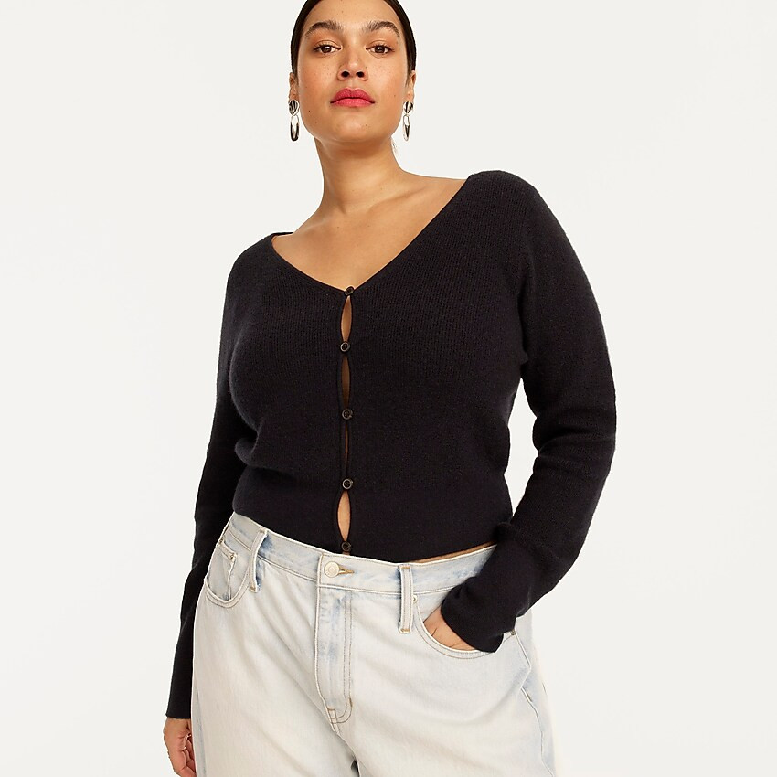 Featherweight cashmere cropped cardigan sweater | J. Crew US
