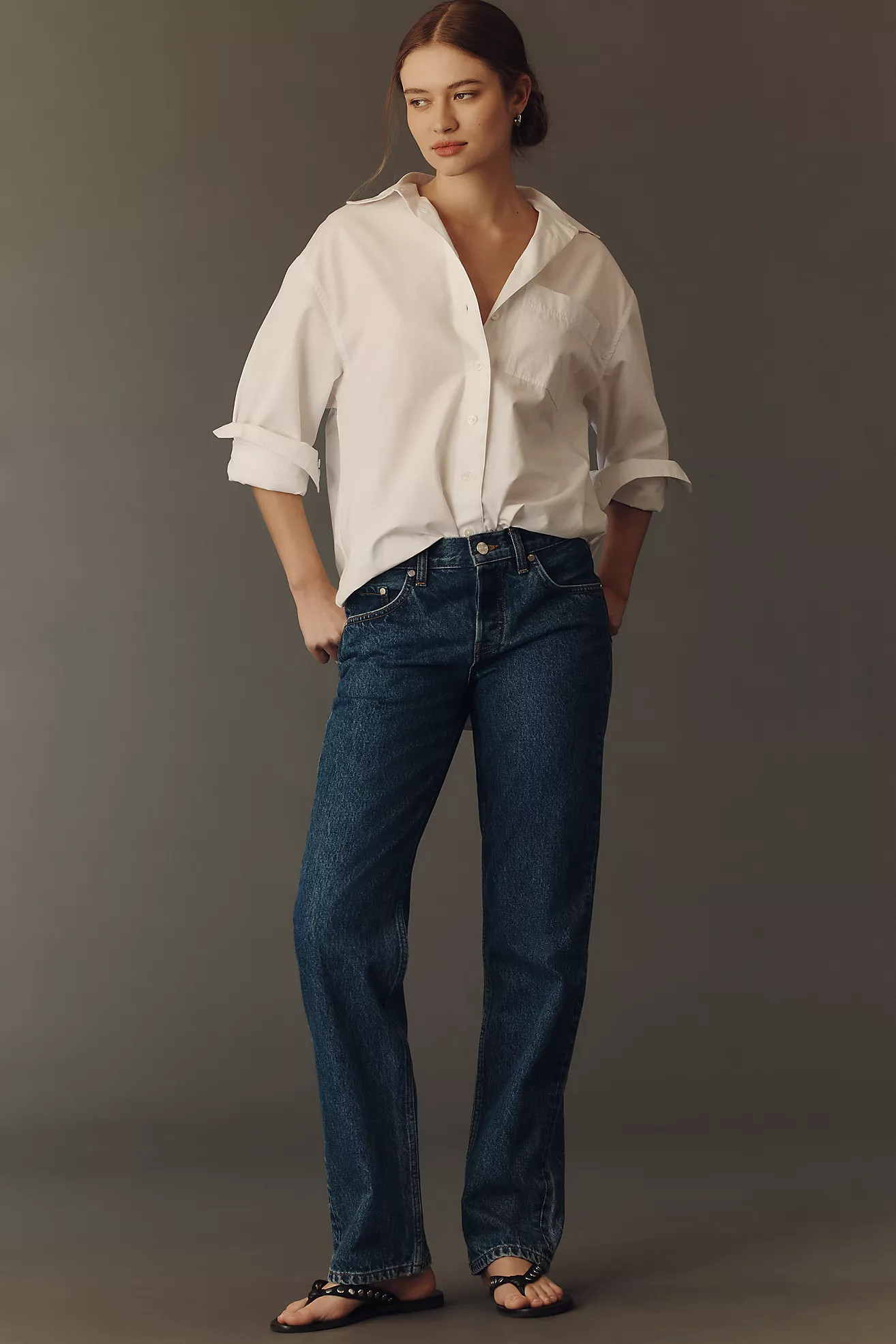 EB Denim Ariel Mid-Rise Wedgie Straight-Leg Jeans | Anthropologie (US)