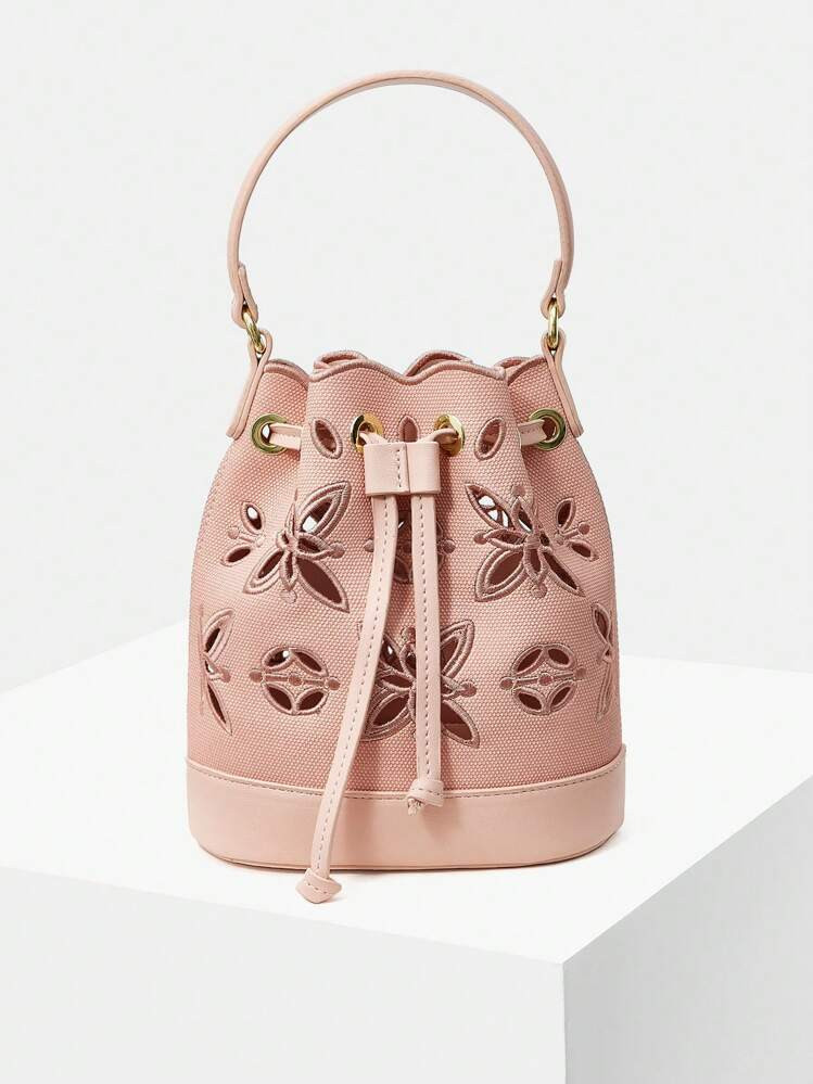 MOTF PREMIUM HOLLOW FLOWER EMBROIDERY HANDBAG | SHEIN