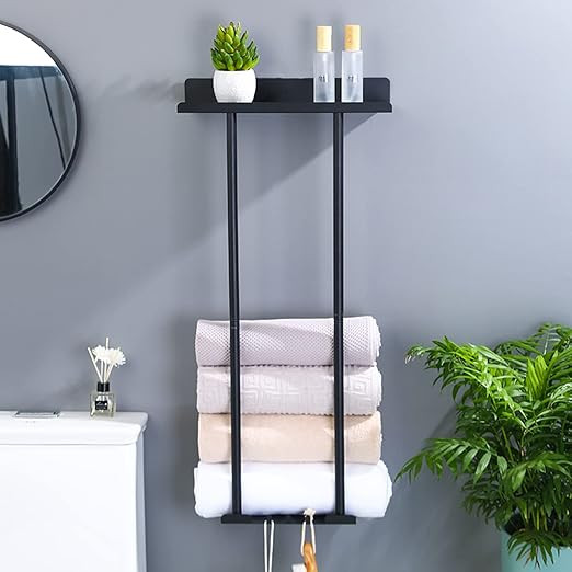 CJCYCN towel rack bathroom wall mounted retractable towel rack rack rack storage rack, bathroom t... | Amazon (CA)