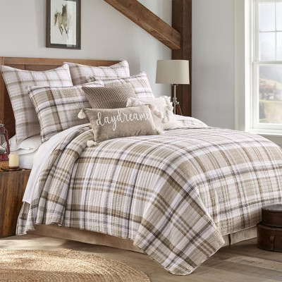 Spencer Plaid Neutral Full/Queen Quilt - Levtex Home | Target