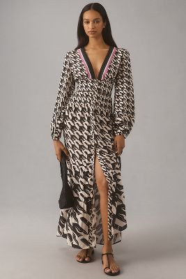 Farm Rio x Anthropologie Long-Sleeve V-Neck Maxi Dress | Anthropologie (US)