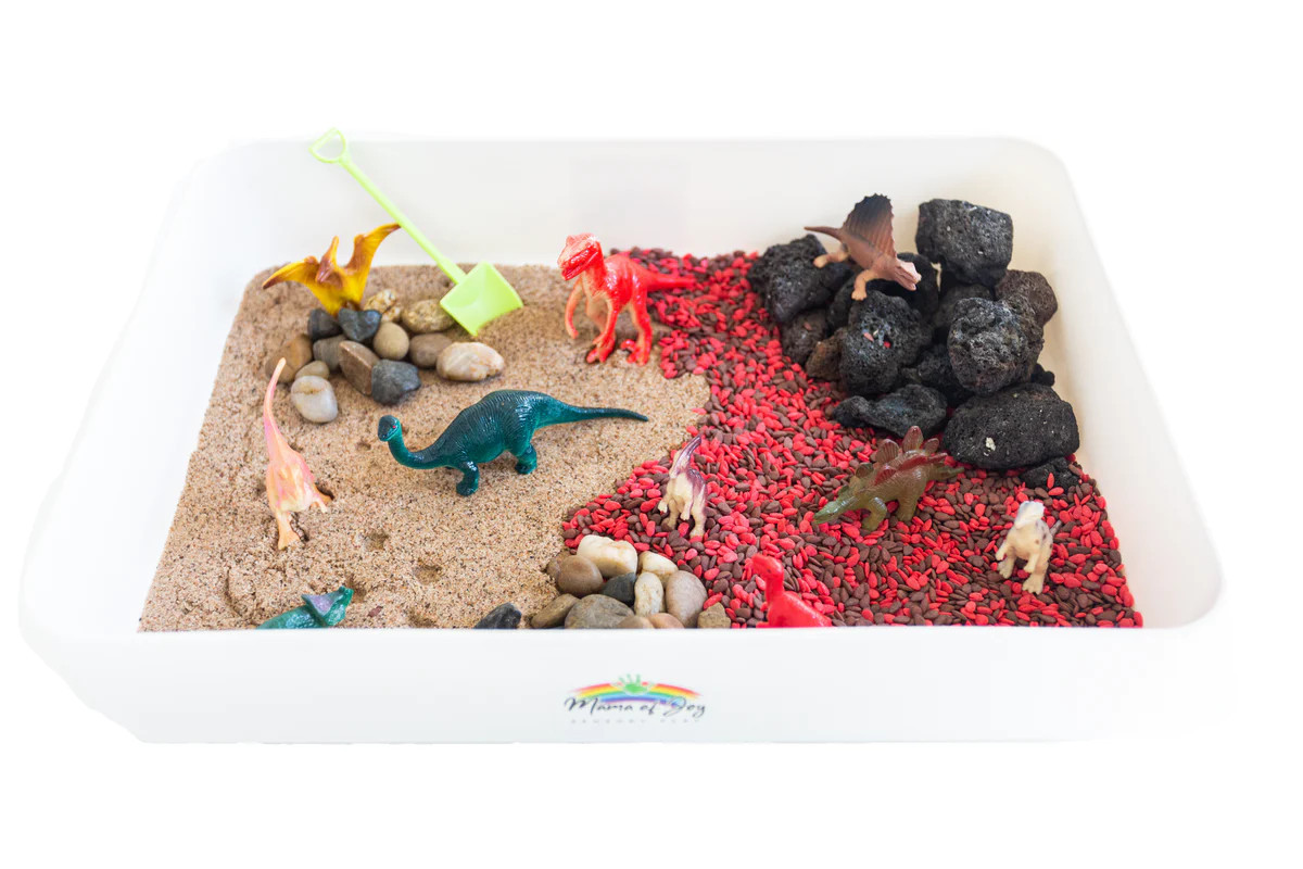 Dinosaur Sensory Bin | Mama of Joy Sensory Play
