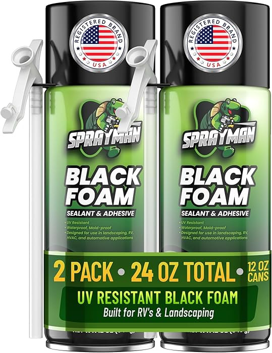 Black Waterfall Foam Sealant - (2x12oz) Expanding Polyurethane Pond Foam Sealer, UV Resistant, Wa... | Amazon (US)
