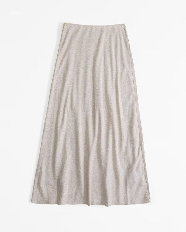 Women's Mid Rise Linen-Blend Maxi Skirt | Women's Bottoms | Abercrombie.com | Abercrombie & Fitch (US)