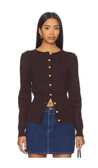 Sophia Cardigan in Espresso | Revolve Clothing (Global)