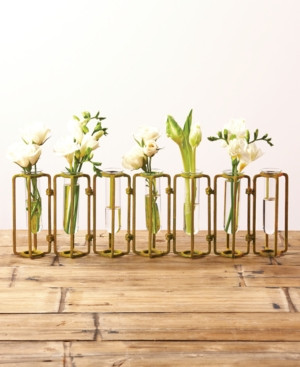 Lavoisier Set of 7 Hinged Flower Vases with Antiqued Gold Finish | Macys (US)