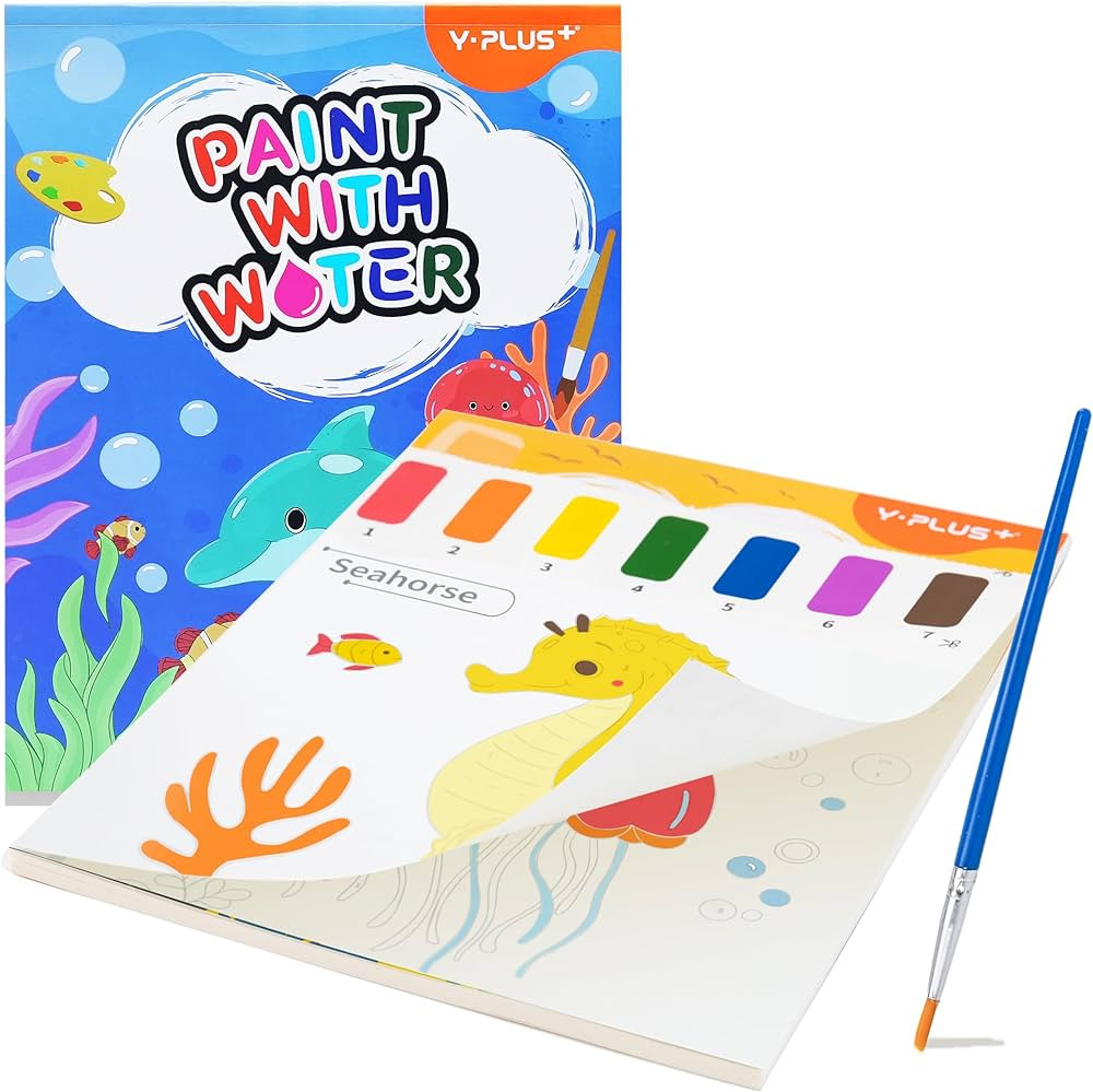YPLUS Paint with Water Books for Toddlers, Watercolor Painting Paper for Kids Ages 1-3, 2-4, Art ... | Amazon (US)