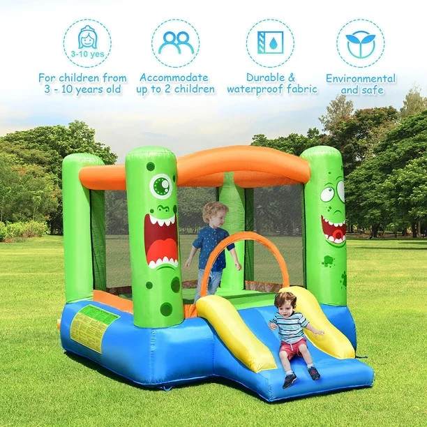 Costway Kids Playing Inflatable Bounce House Jumping Castle Game Fun Slider 480W Blower | Walmart (US)