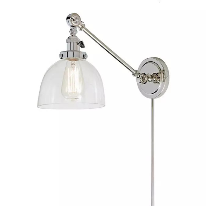 Clear Glass Dome Swivel Swing Arm | Shades of Light
