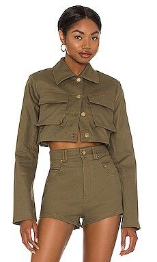 h:ours Union Cropped Jacket in Army Green from Revolve.com | Revolve Clothing (Global)