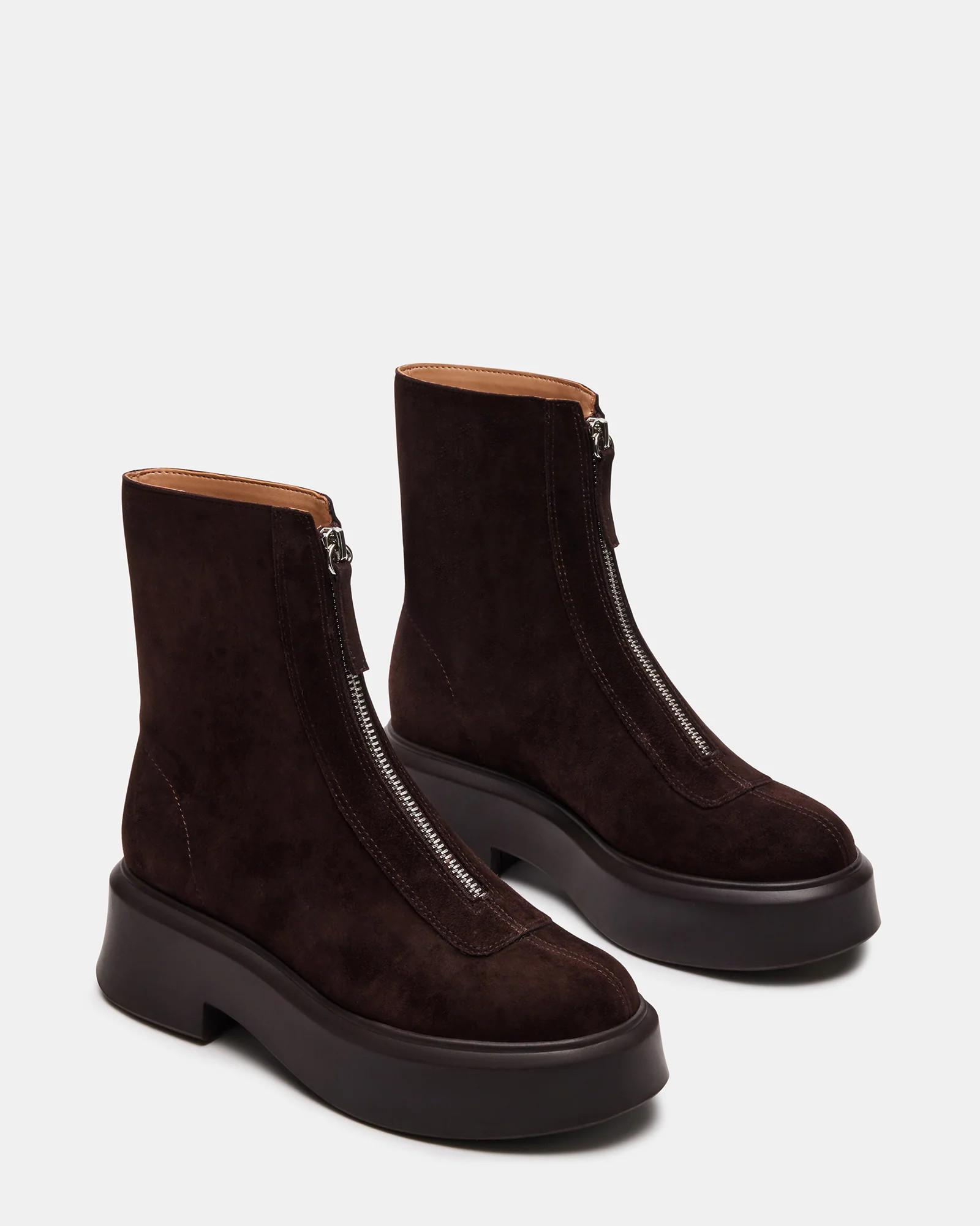JONES Brown Suede Ankle Booties | Women's Designer Boots | Steve Madden (Canada)