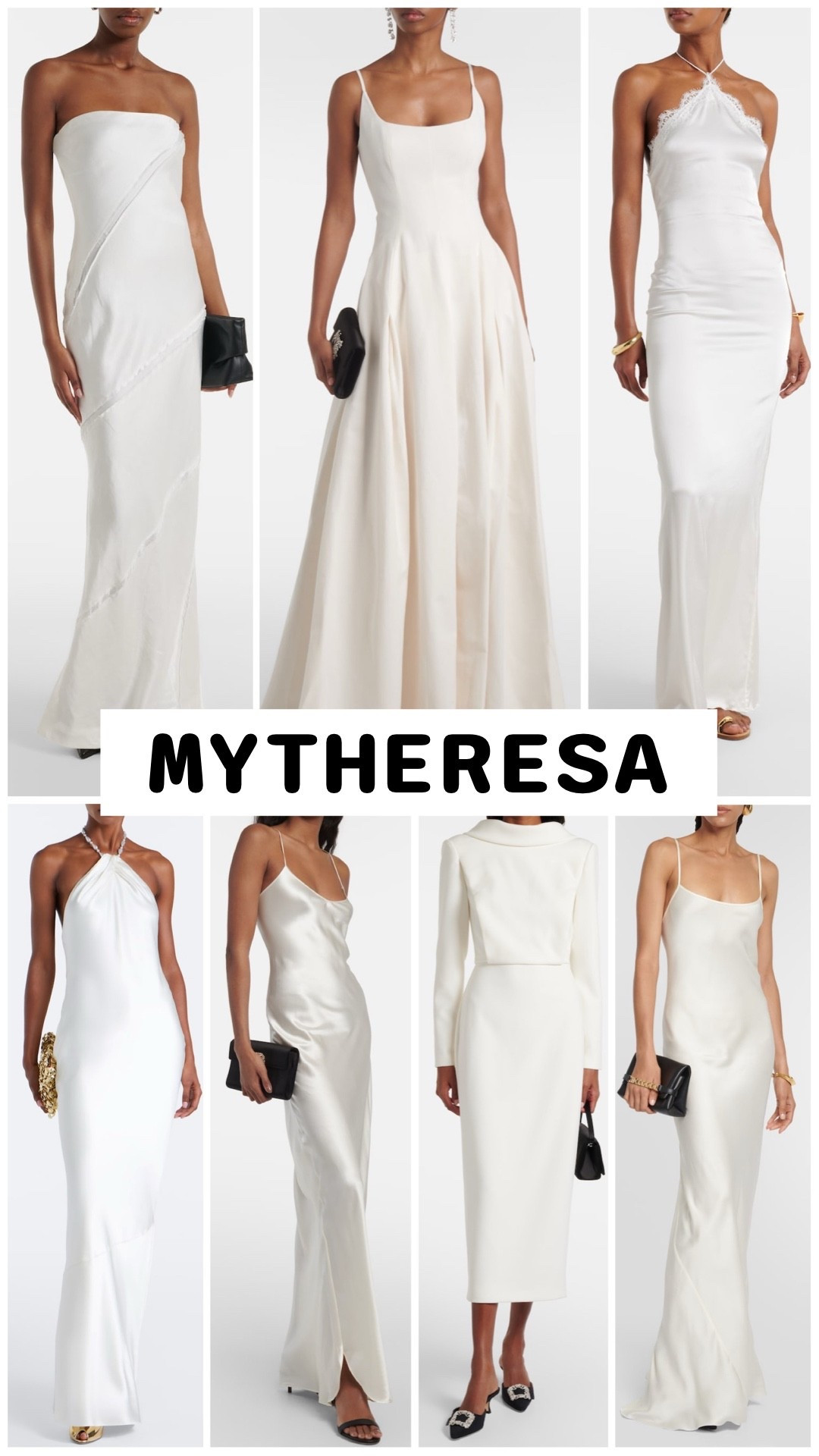 Simple white bridal dresses at Mytheresa. 

Reception dress, courthouse elopement dress, long white dress, minimalist wedding dress, or microwedding dress.

#LTKWedding #LTKSeasonal