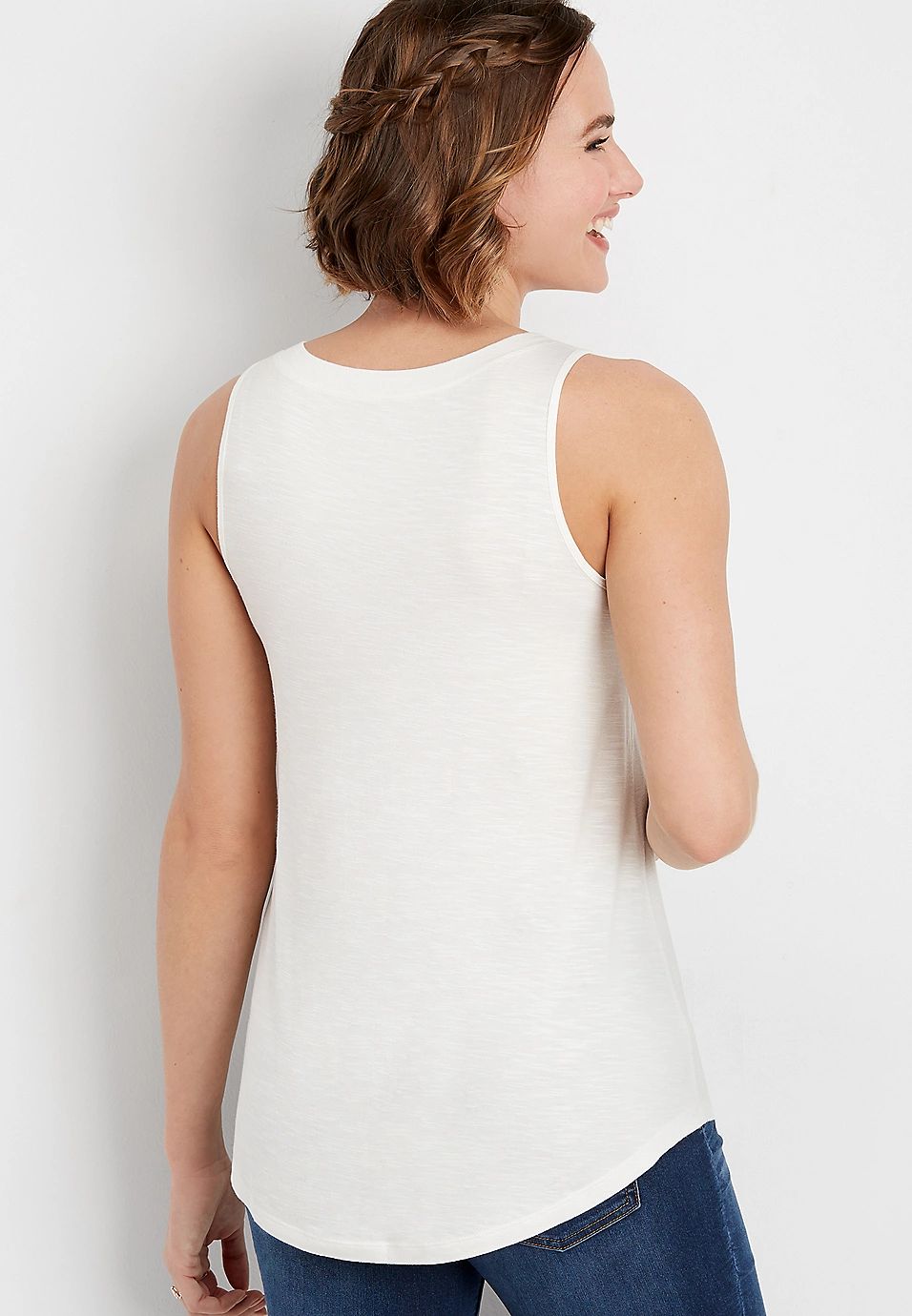 24/7 Solid V-Neck Tank | Maurices