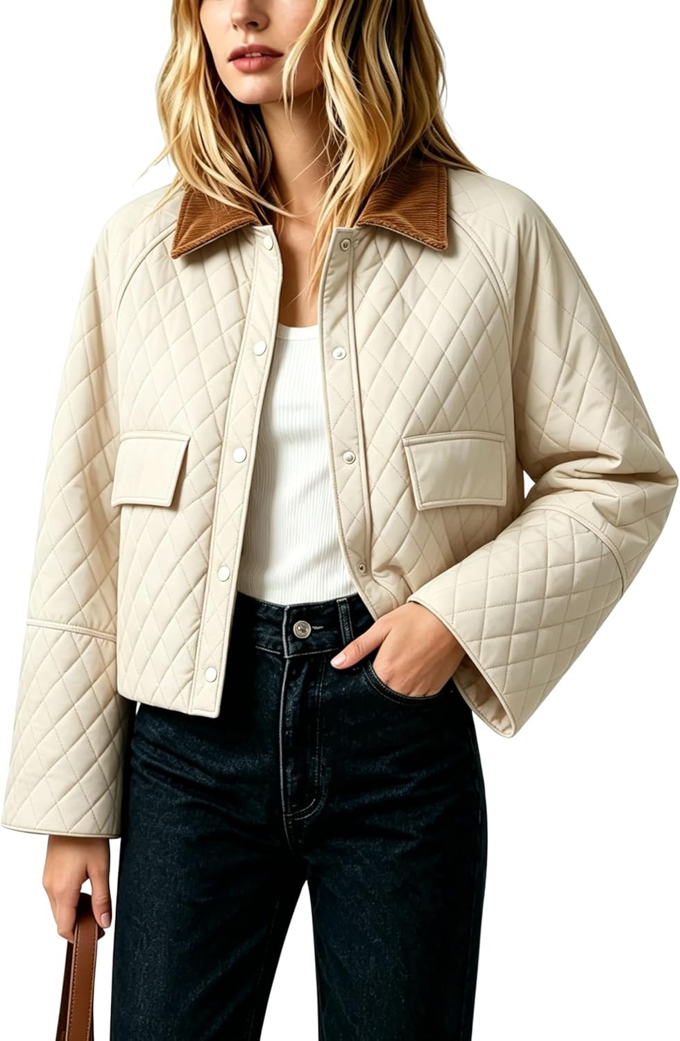 Womens Quilted Lightweight Jacket Fall Casual Coat with Pockets | Amazon (US)