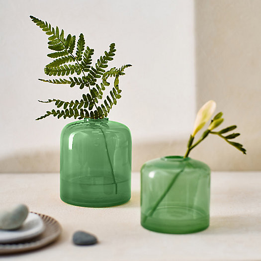 Green Glass Vases, Set of 2 | Terrain