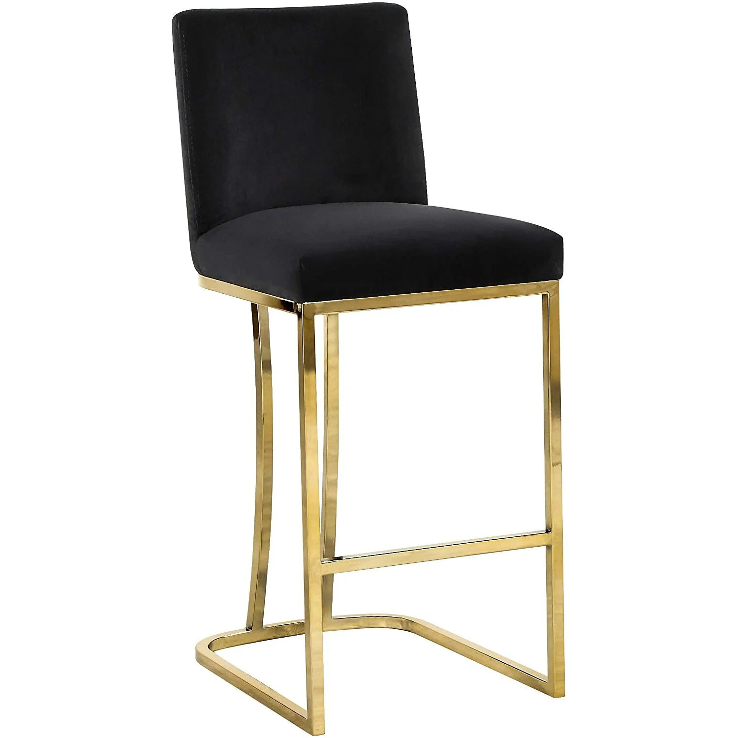 Heidi Black Velvet Stool-Color:Black Velvet,Finish:Gold,Style:Contemporary | Walmart (US)
