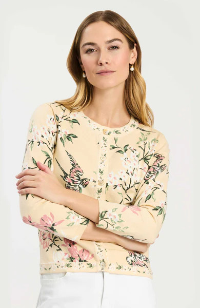 Cindy Pearl Neck Cardigan - Starling Floral | tyler boe