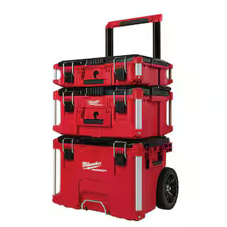 Milwaukee PACKOUT 22 in. Rolling Tool Box, 22 in. Large Tool Box and 22 in. Medium Tool Box ProSy... | The Home Depot