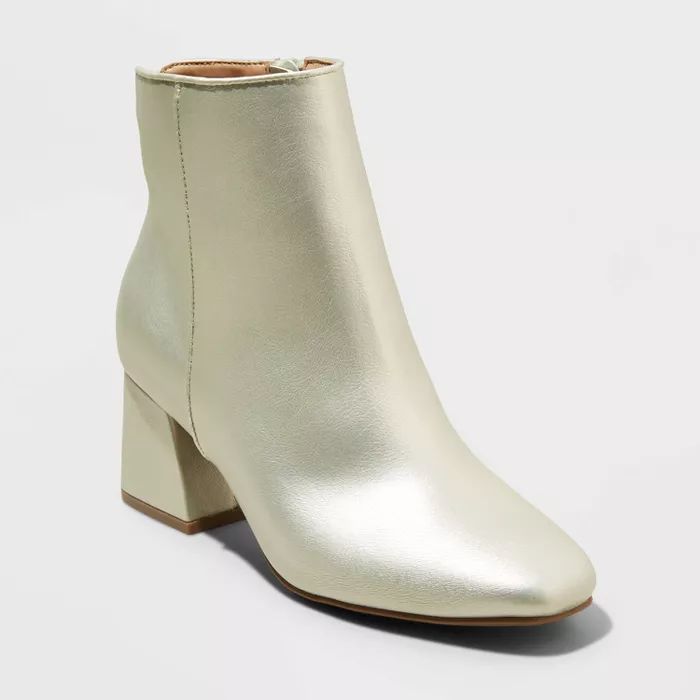 Women's Adele Block Heeled Ankle Boots - A New Day™ Gold | Target