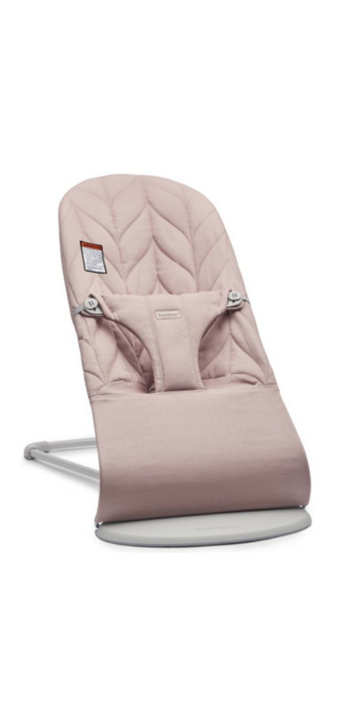 Babybjorn Bouncer Bliss Light Grey Frame Petal Quilt Cotton Dusty Pink | Well.ca