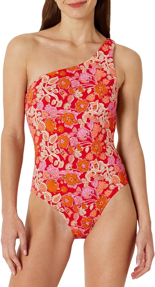 Amazon Essentials Women's One-Shoulder One-Piece Swimsuit | Amazon (US)