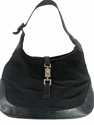 Gucci Vintage Jackie Black Canvas & Leather Shoulder Bag   | eBay | eBay US
