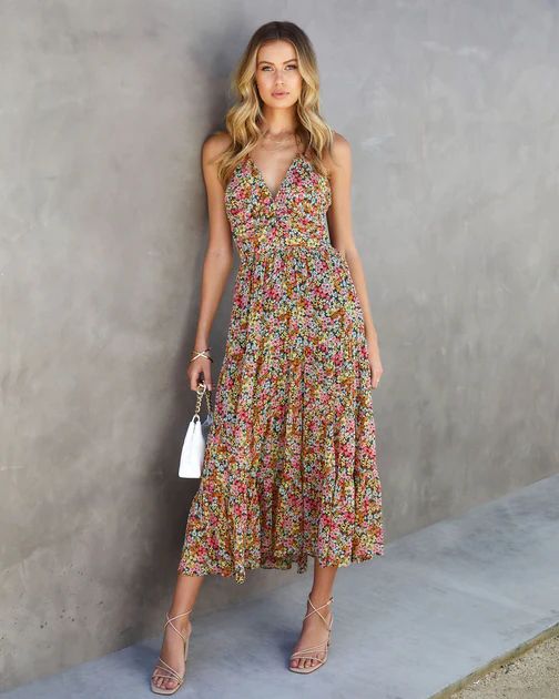 Bobby Floral Halter Midi Dress | VICI Collection