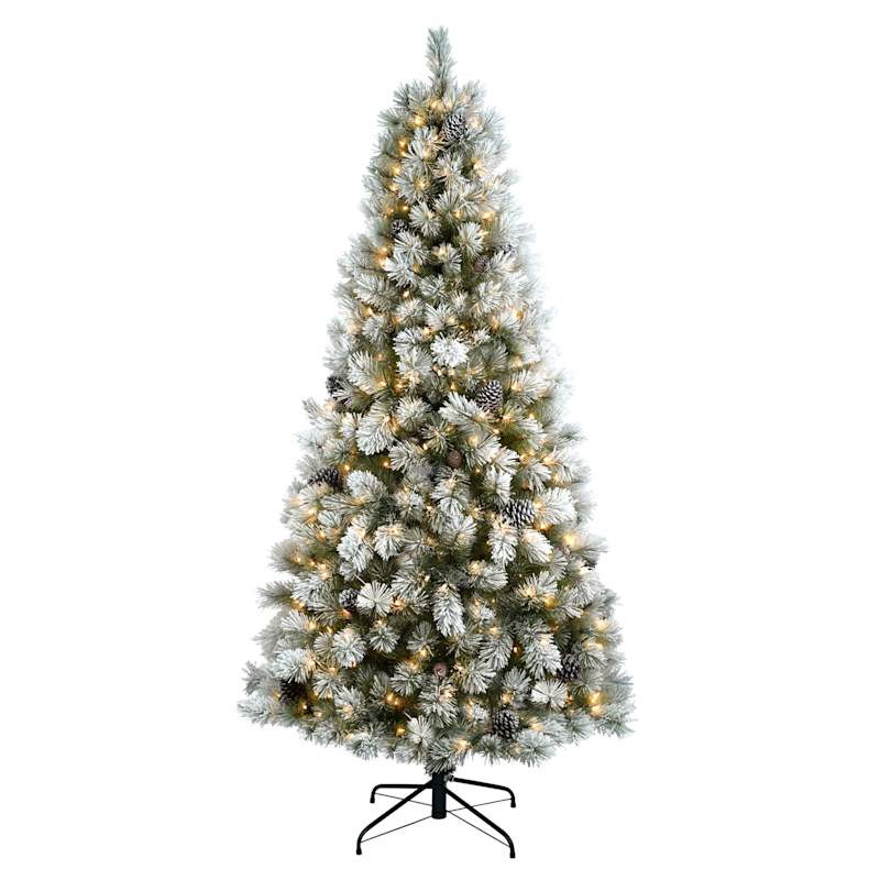(B12) Pre-Lit LED Frosted Percy Spruce Christmas Tree, 7' | At Home