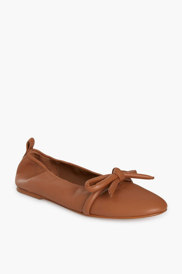 Cognac Leather Polly Flats | Flattered | Tuckernuck (US)