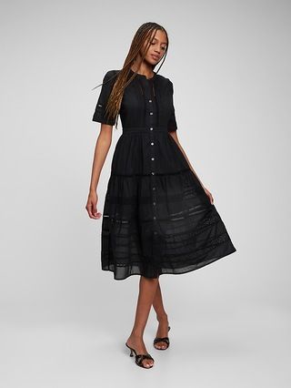 Lace Button-Front Midi Dress | Gap (US)