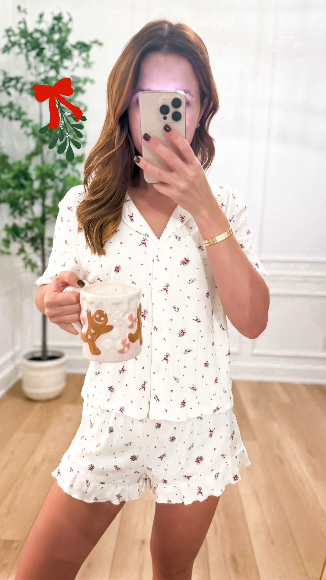 Mistletoe pajama set in XS. Gingerbread mug is from HomeGoods and the brand is peppermint and pine.  Christmas pajamas. Matching Christmas pajamas. Gift ideas for her. Bow  slippers.

#LTKShoeCrush 

#LTKHoliday #LTKGiftGuide #LTKSeasonal