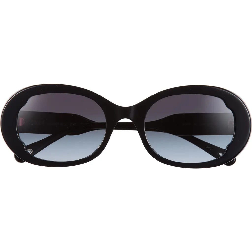 Chloé Oval Sunglasses in Black Black Grey at Nordstrom Rack | Nordstrom Rack