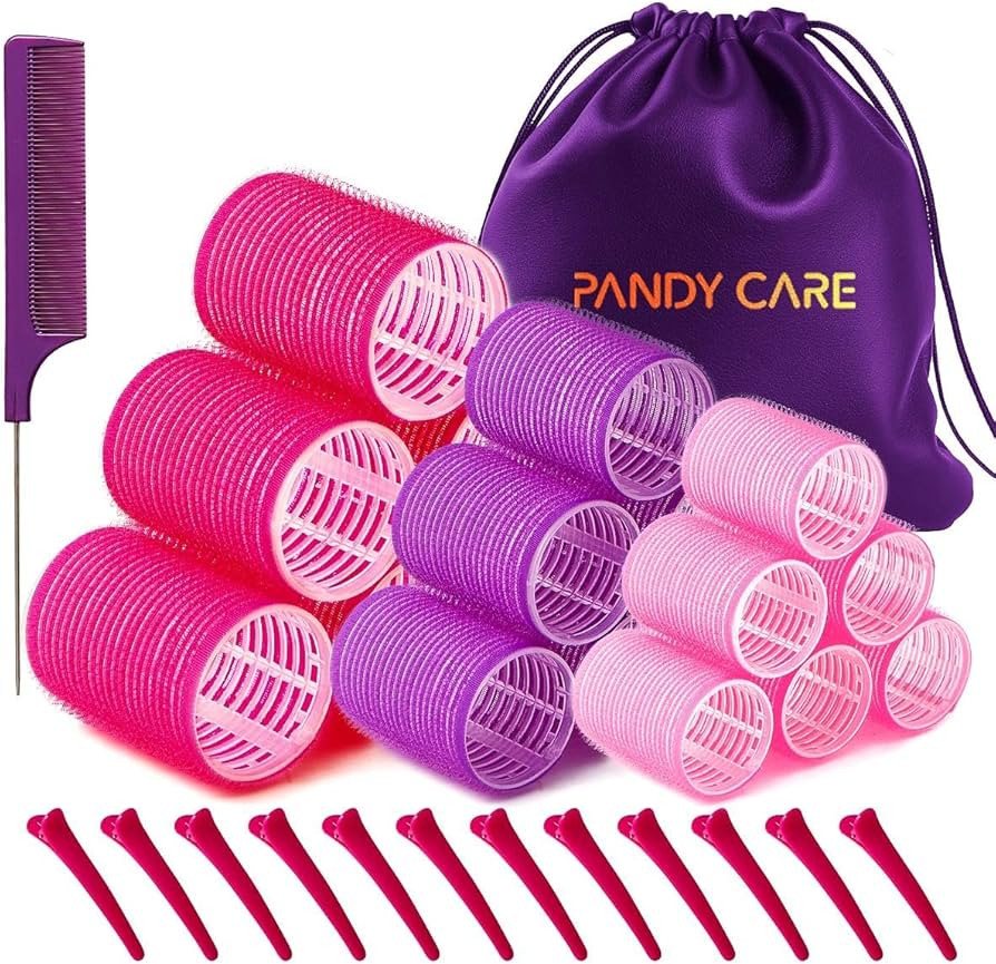 Hair Rollers Set 32 PCS, PandyCare Velcro Hair Rollers For Long & Short Hair - No Heat, Hair-frie... | Amazon (UK)