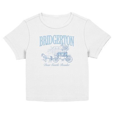 Juniors Bridgerton Dear Gentle Reader Horse Carriage T Shirt - Egret - X Small | Target