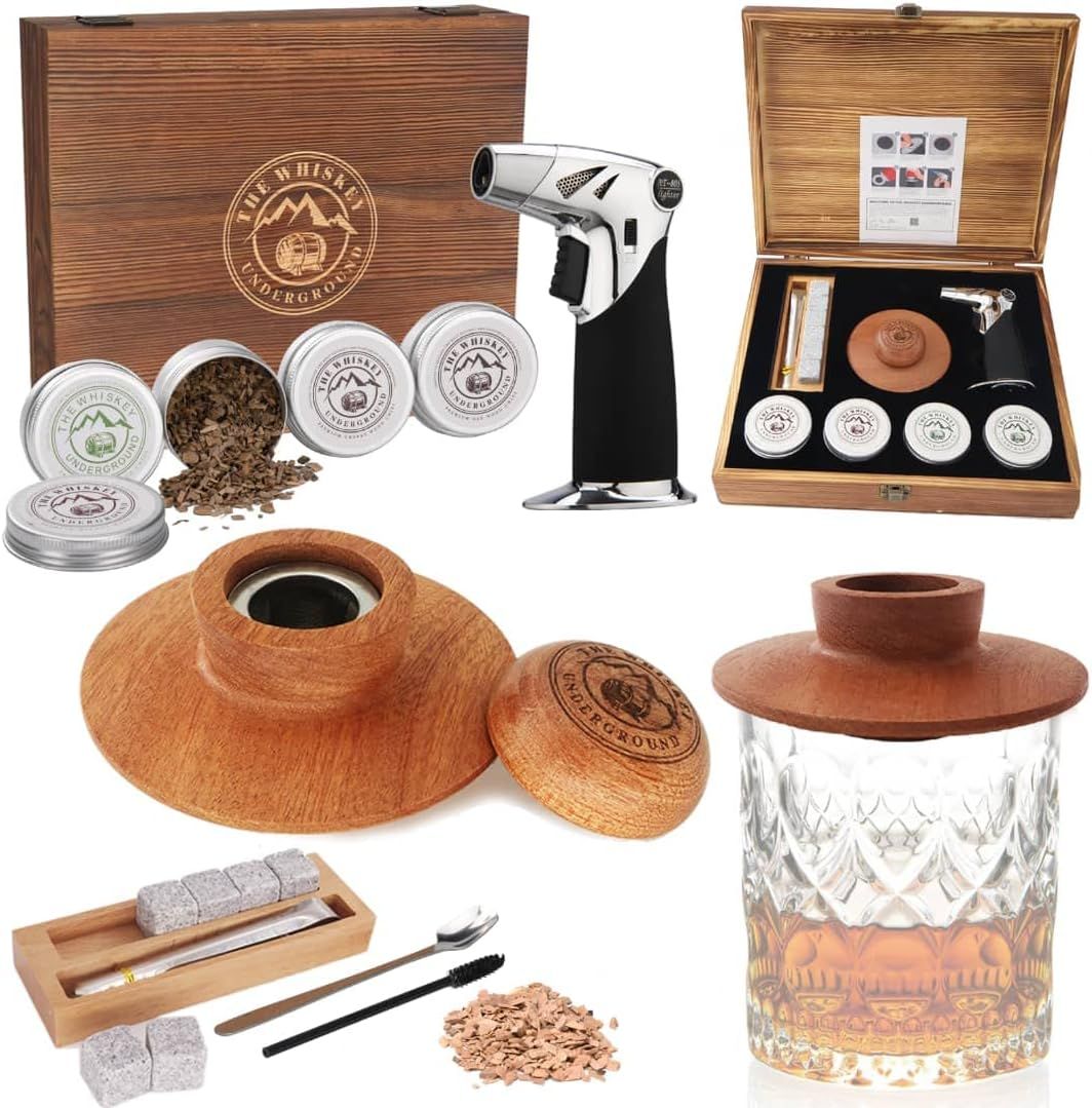 The Whiskey Underground Bourbon, Whiskey Smoker Kit - Cocktail Smoking Kit with Butane Torch, Smo... | Amazon (US)