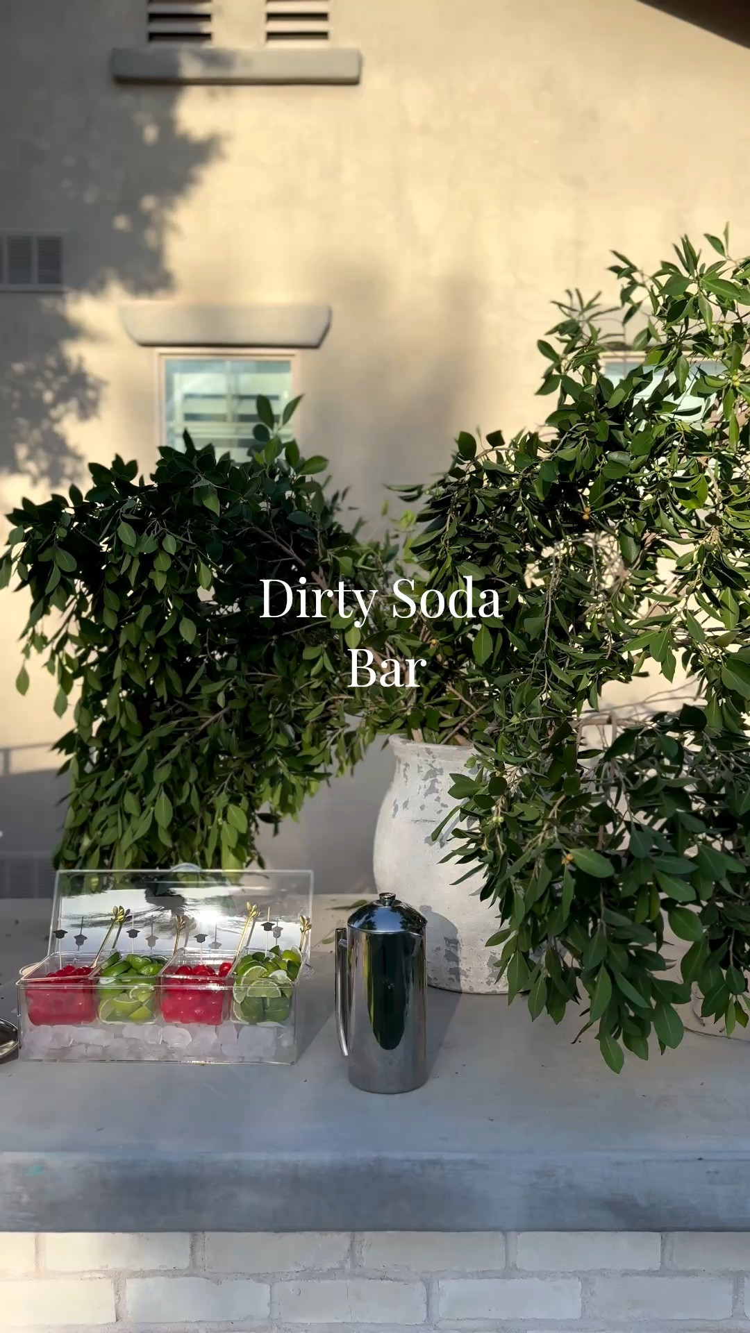 Setting up a dirty soda bar is the cutest thing you can do at your next party!
See my set up here! 
Printable available on my blog! 

Dirty Soda Bar | Mocktail Bar | Classy Bar | Hosting Ideas | Hosting at Home | Home Entertaining