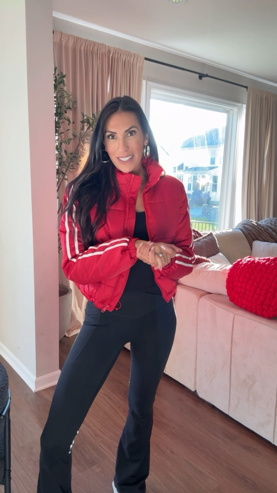 Walmart coat only $17 comes in so many colors 
Casual & cute outfit today ❤️ 
Wearing an aerie black smoothing long sleeve top in size small 
Leggings are a size small TALL & from pop flex - they are amazing quality!! 
I’m 5’9
My new balances are color mushroom / arid stone 


#LTKHoliday #LTKFindsUnder50 #LTKActive