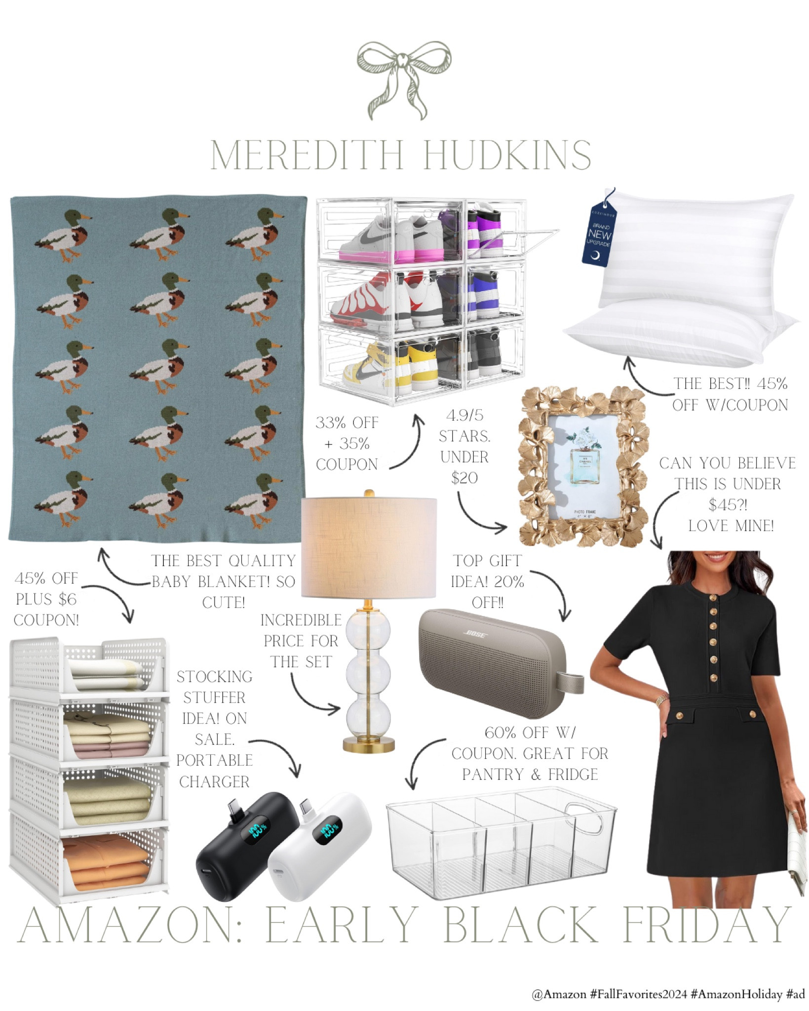 @Amazon early Black Friday deals are officially here #ad ! Here are some of my favorite deals so far. I can't get enough of these best selling home, fashion and beauty products!

Follow me the @shop.LTK app to learn more about Amazon's products & deals. I've linked all these products in my LTK Shop so you can shop directly from the app! @Shop.LTK #liketkit liketk.it/xx

#fallfavorites2024 #amazonholiday
Meredith Hudkins preppy style, classic style, timeless, home decor, traditional home decor, household essentials, sale finds, home decor, beauty women's fashion, fall fashion, winter fashion, autumn style, autumn fashion, fall outfits, Christmas, Amazon fashion

#LTKFindsUnder50 #LTKSaleAlert #LTKHome