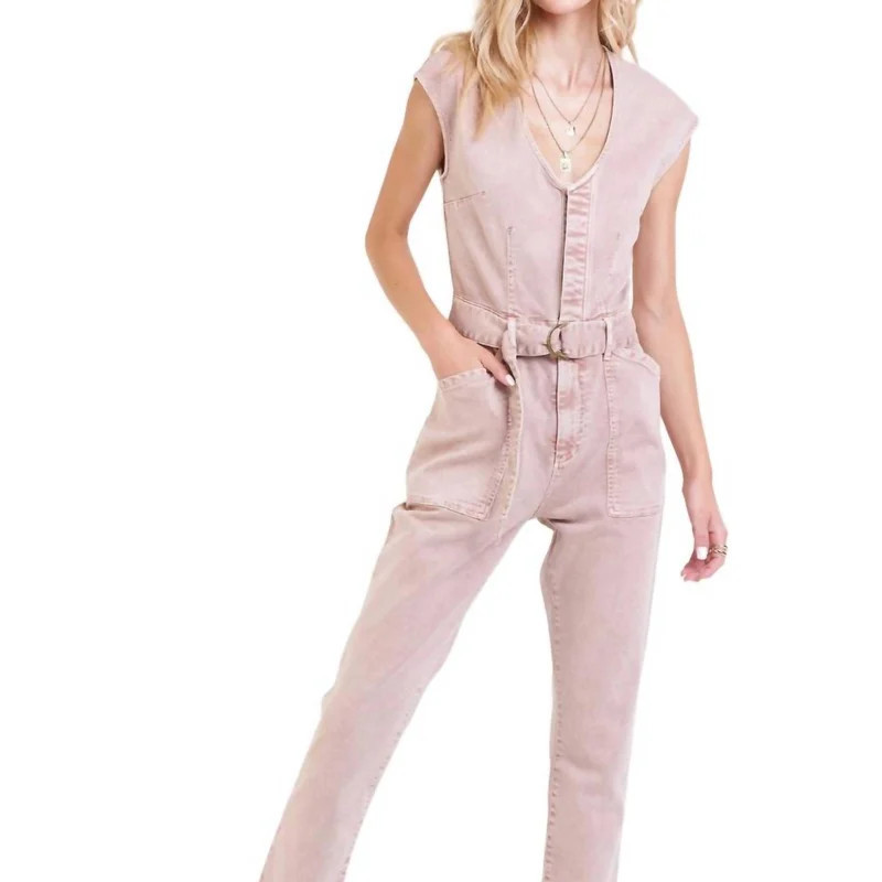 DEAR JOHN DENIM Nicole Denim Jumpsuit In Rose - Pink - L | Verishop