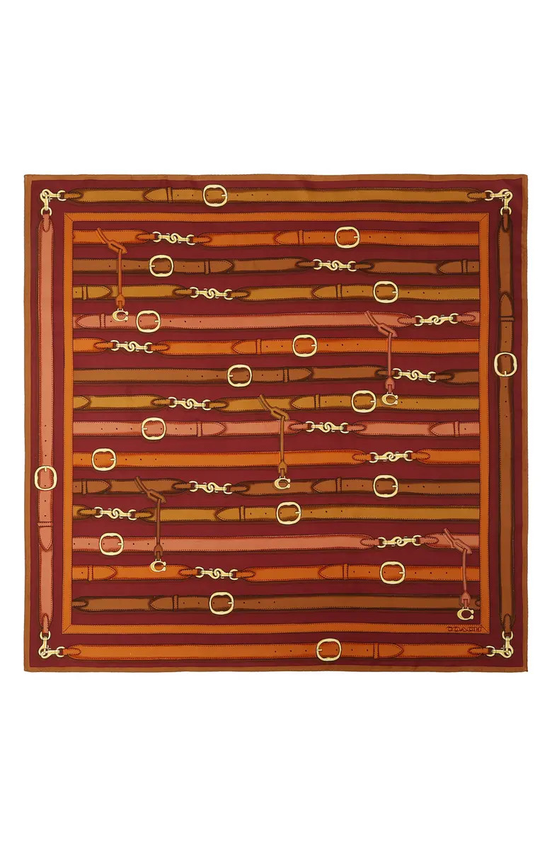 Multi Belt Print Silk Square Scarf | Nordstrom