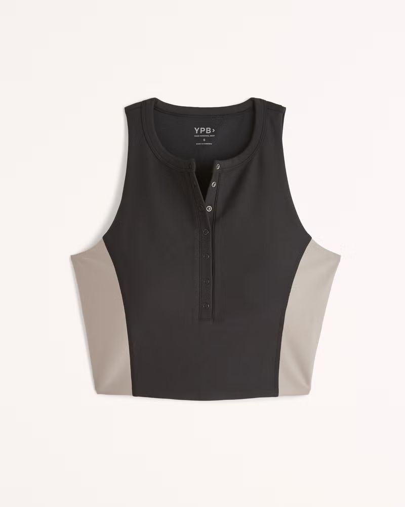 YPB sculptLUX Plunge Henley Slim Tank | Abercrombie & Fitch (US)