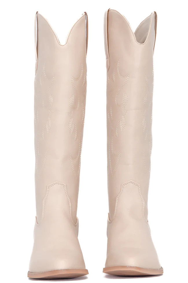 Charlotte Stone Leather Cowboy Boots | Pink Lily