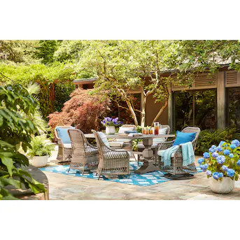 allen + roth Maitland 7-Piece Patio Dining Set with Cream Cushions at Lowes.com | Lowe's