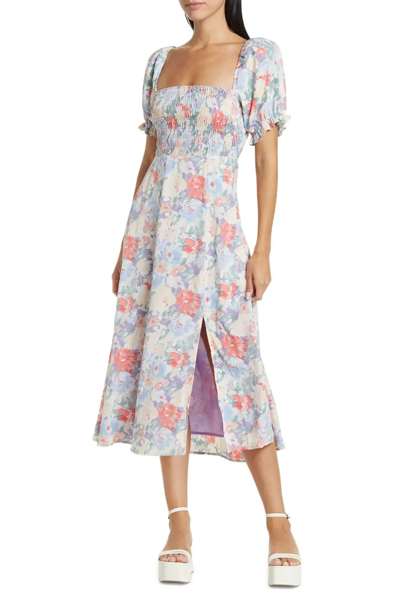 Rating 4out of5stars(6)6ASTR Smocked Puff-sleeve Midi DressASTR THE LABEL | Nordstrom Rack