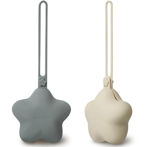 Moonkie Silicone Pacifier Holder Case, Cute Portable Pacifier Storage Case, 2 Pack | Amazon (US)