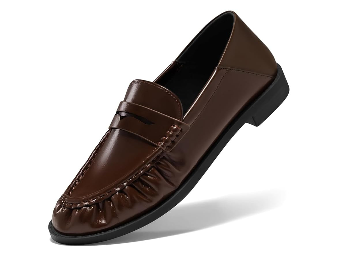 Coutgo Penny Loafers for Women Comfortable Slip on Shoes Collapsible Heel Closed Toe Dressy Casua... | Amazon (US)