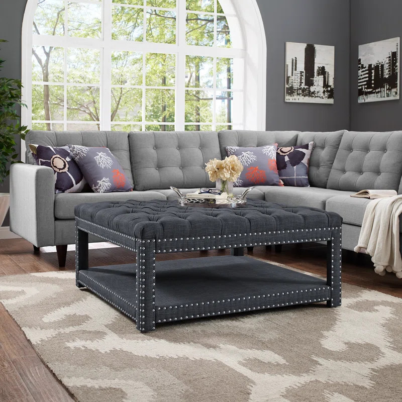 Winbush 40'' Wide Tufted Square Cocktail Ottoman with Storage | Wayfair North America