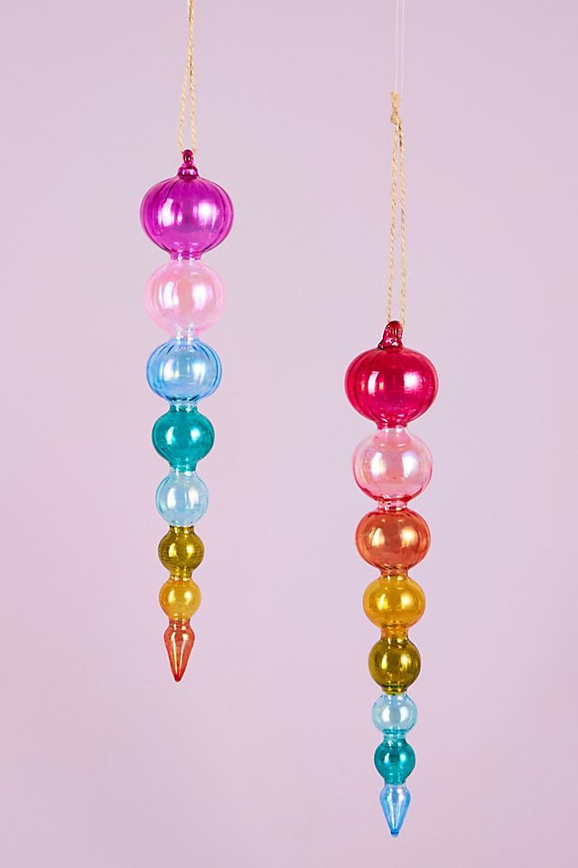 Rainbow Glass Finial Ornament | Anthropologie (US)